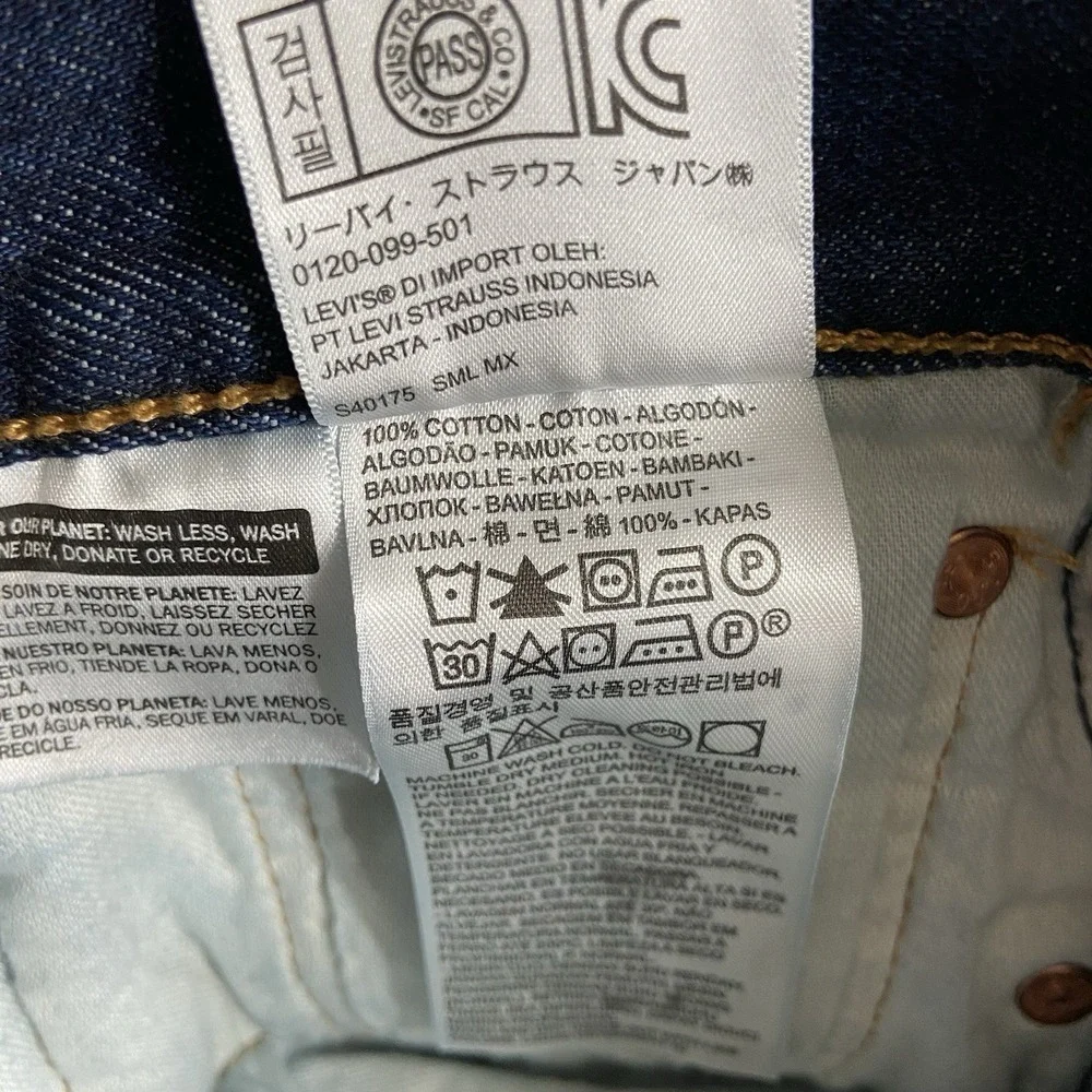 Levi's 501 Jeans Mens 30x32 Original Straight Leg Button Fly Dark Blue Denim